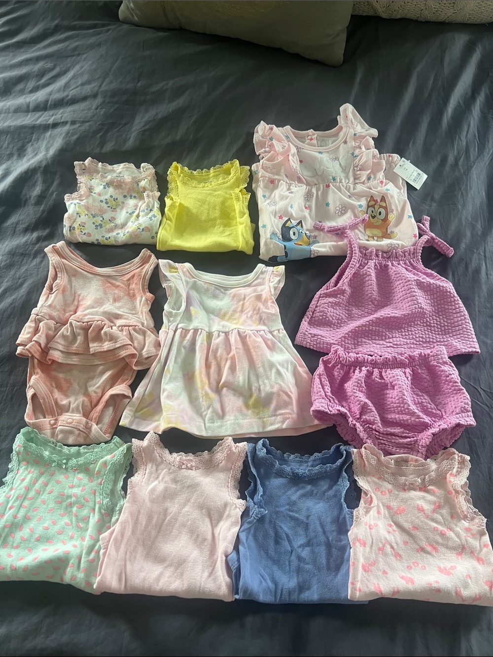 Newborn baby girl tank top onesies & dress Carter’s and Cat & Jack pink floral